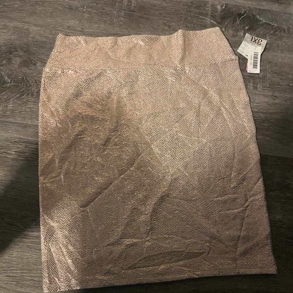 Lularoe elegant collection Cassie skirt 3xl new with tag rose gold color